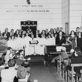 Performance by adult and youth choirs, ca. 1950