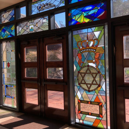 Windsor Drive, stained glass