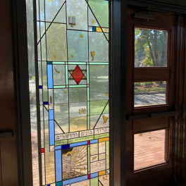Windsor Drive, stained glass