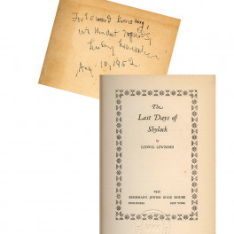 Lewisohn's <em>Last Days Of Shylock</em>
