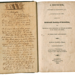 Isaac Harby's <em>Discourse</em>